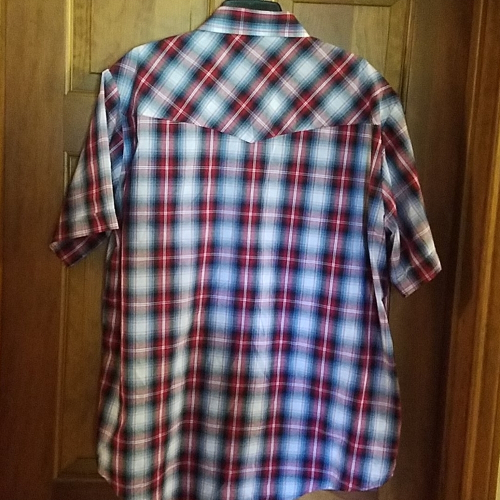 Plains Western Wear XL Snap Short Sleeve 2 Pockets - Picture 4 of 4